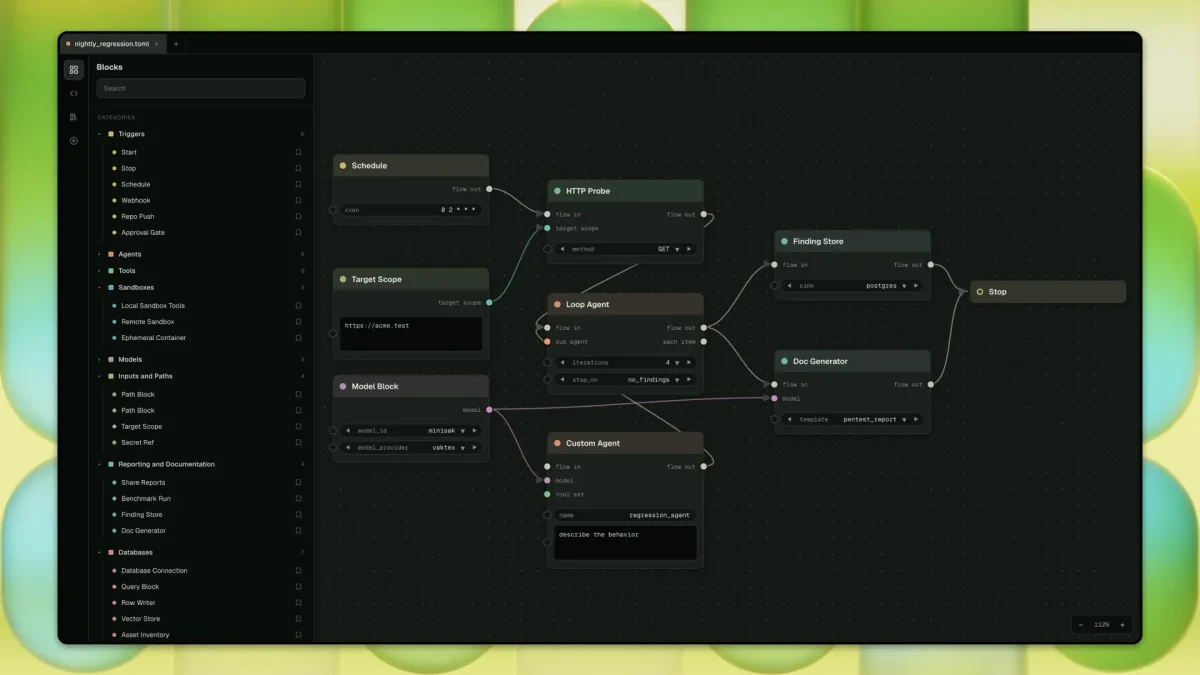 VScan Agent composing a compliance workflow